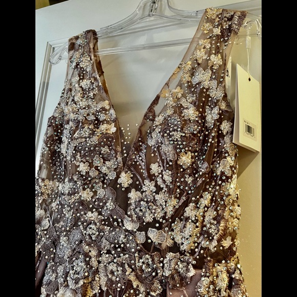 New - Crystal Embellished Embroidered Floral Gown Style 20131 - NWT - Picture 11 of 17